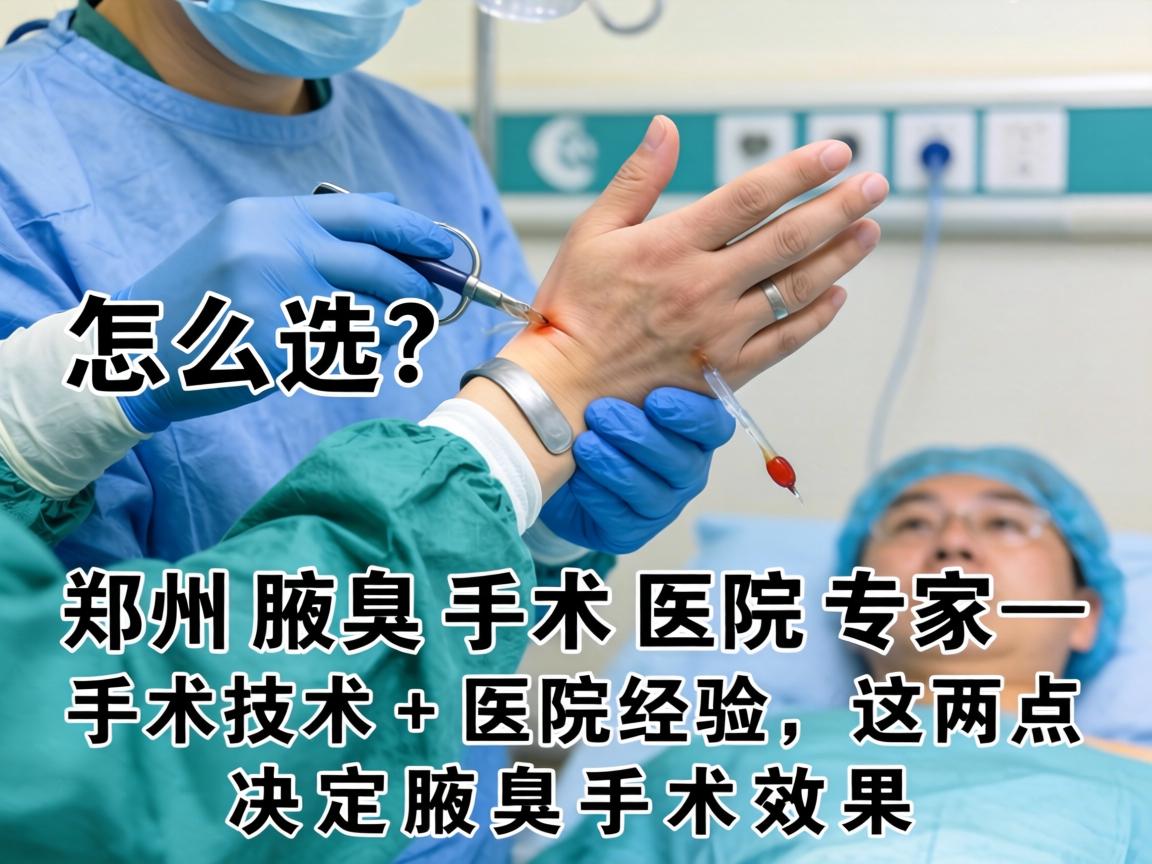腋臭手术医院怎么选？郑州腋臭手术医院专家，手术技术+医院经验，这两点决定腋臭手术效果