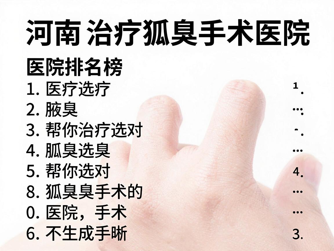河南治疗狐臭手术医院排名榜，这份医院排名榜，帮你选对治疗狐臭手术的医院