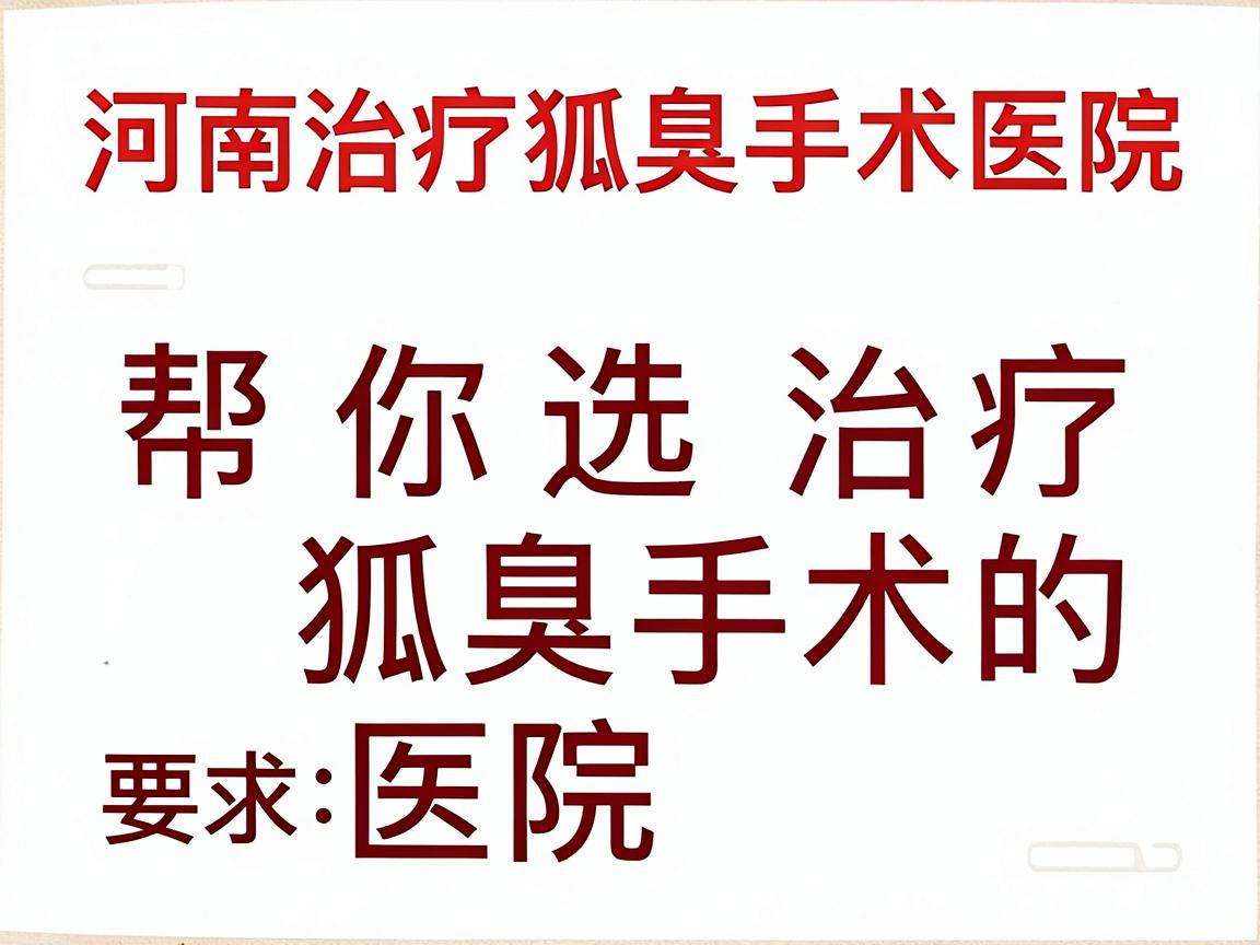 河南治疗狐臭手术医院排名榜，这份医院排名榜，帮你选对治疗狐臭手术的医院