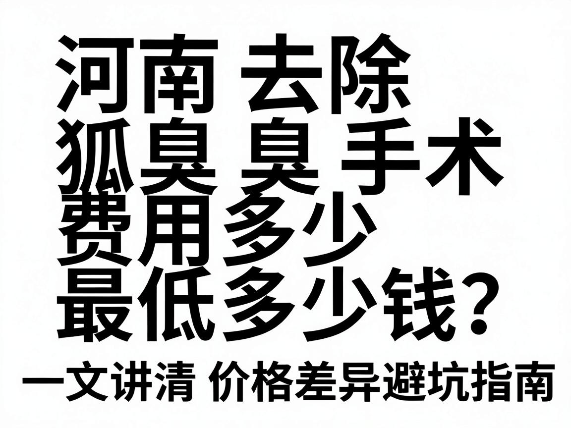 河南去除狐臭手术费用多少钱?最低多少钱?一文讲清价格差异与避坑指南 河南去除狐臭手术费用多少钱?最低多少钱?一文讲清价格差异与避坑指南
