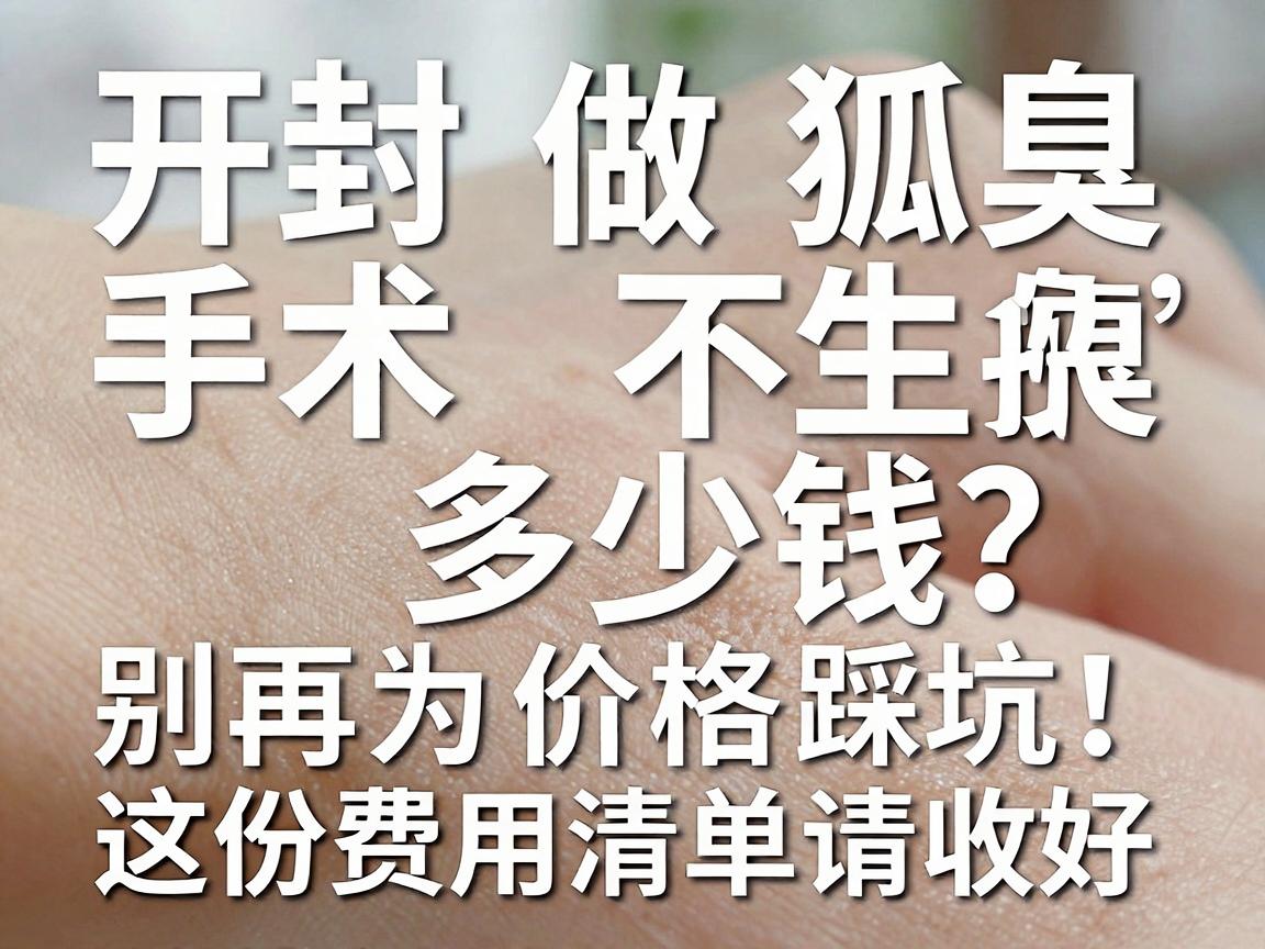 开封做狐臭手术多少钱?别再为价格踩坑,这份费用清单请收好 开封做狐臭手术多少钱?别再为价格踩坑,这份费用清单请收好