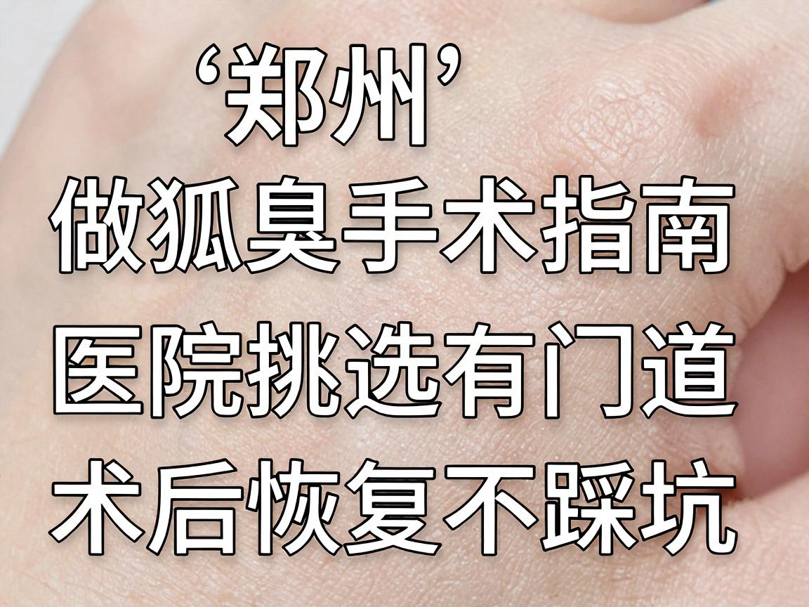 郑州做狐臭手术指南,医院挑选有门道,术后恢复不踩坑 郑州做狐臭手术指南,医院挑选有门道,术后恢复不踩坑
