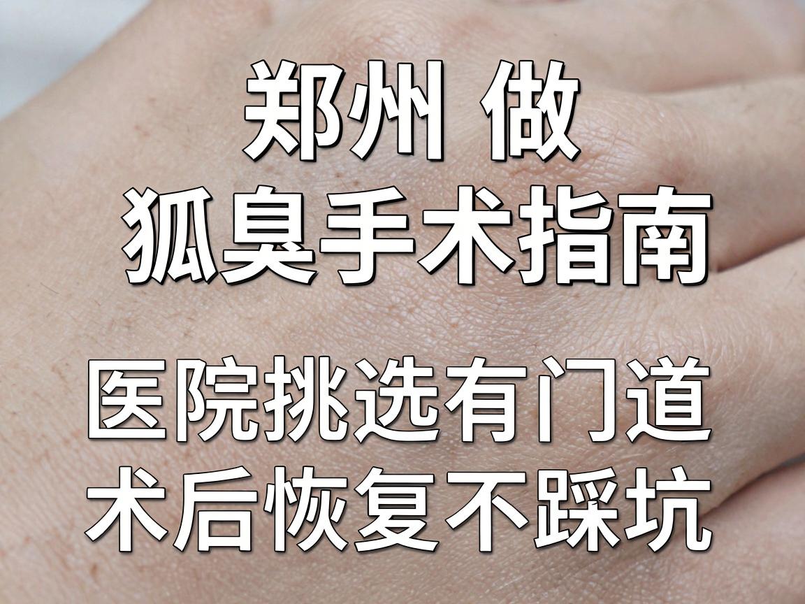 郑州做狐臭手术指南,医院挑选有门道,术后恢复不踩坑 郑州做狐臭手术指南,医院挑选有门道,术后恢复不踩坑