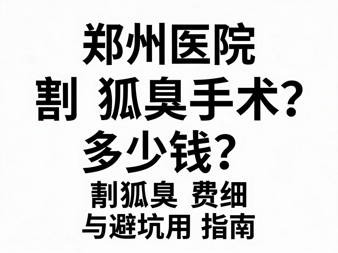 郑州医院割狐臭手术多少钱?割狐臭费用明细与避坑指南 郑州医院割狐臭手术多少钱?割狐臭费用明细与避坑指南
