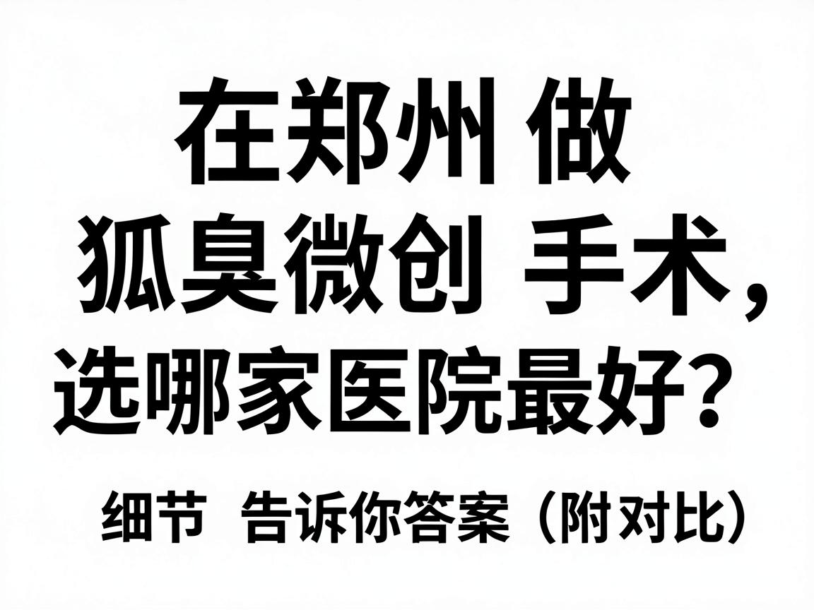 在郑州做狐臭微创手术,选哪家医院最好?这些细节告诉你答案(附对比) 在郑州做狐臭微创手术,选哪家医院最好?这些细节告诉你答案(附对比)