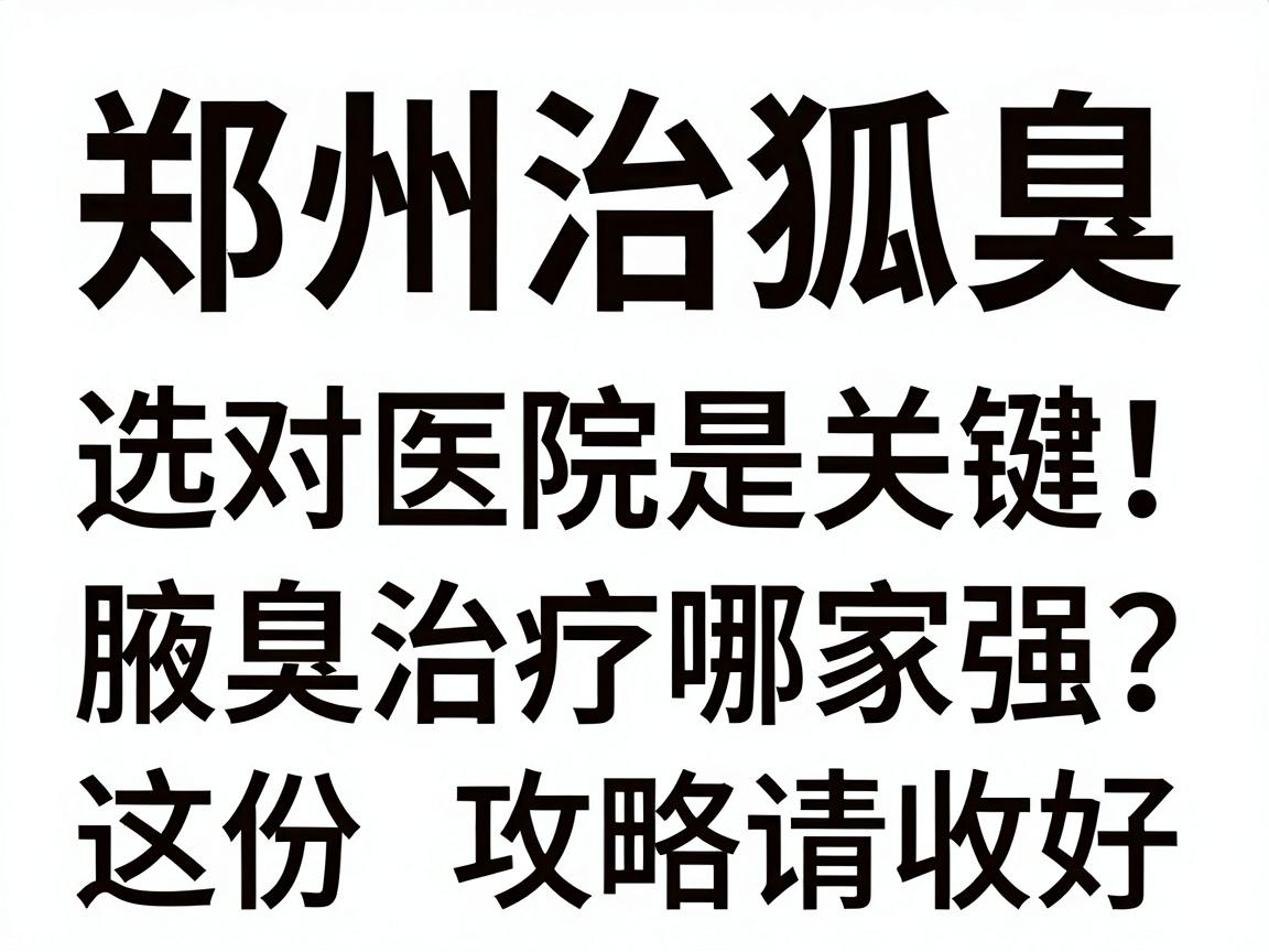郑州治狐臭,选对医院是关键!腋臭治疗哪家强?这份攻略请收好 郑州治狐臭,选对医院是关键!腋臭治疗哪家强?这份攻略请收好