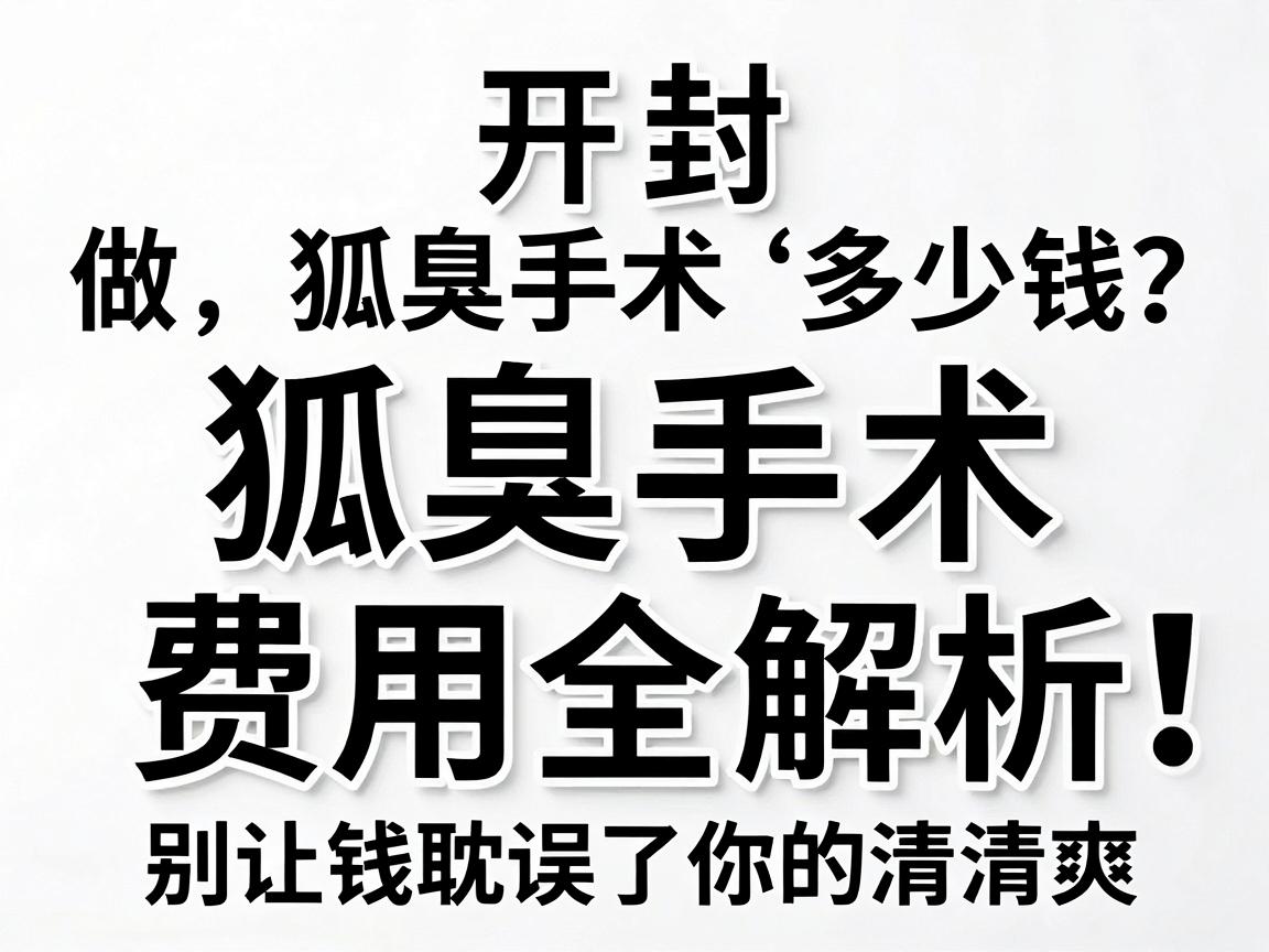 开封做狐臭手术多少钱?狐臭手术费用全解析,别让钱耽误了你的清爽 开封做狐臭手术多少钱?狐臭手术费用全解析,别让钱耽误了你的清爽