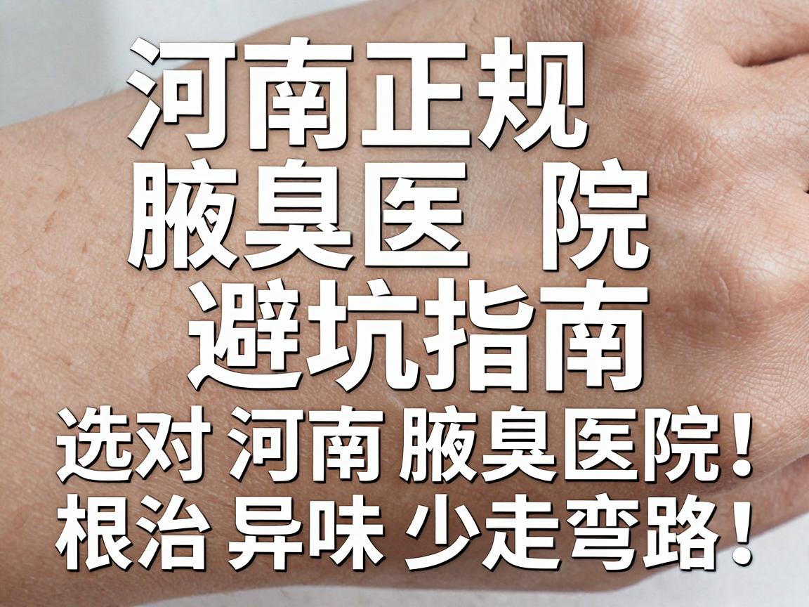 河南正规腋臭医院避坑指南,选对河南腋臭医院,根治异味少走弯路 河南正规腋臭医院避坑指南,选对河南腋臭医院,根治异味少走弯路