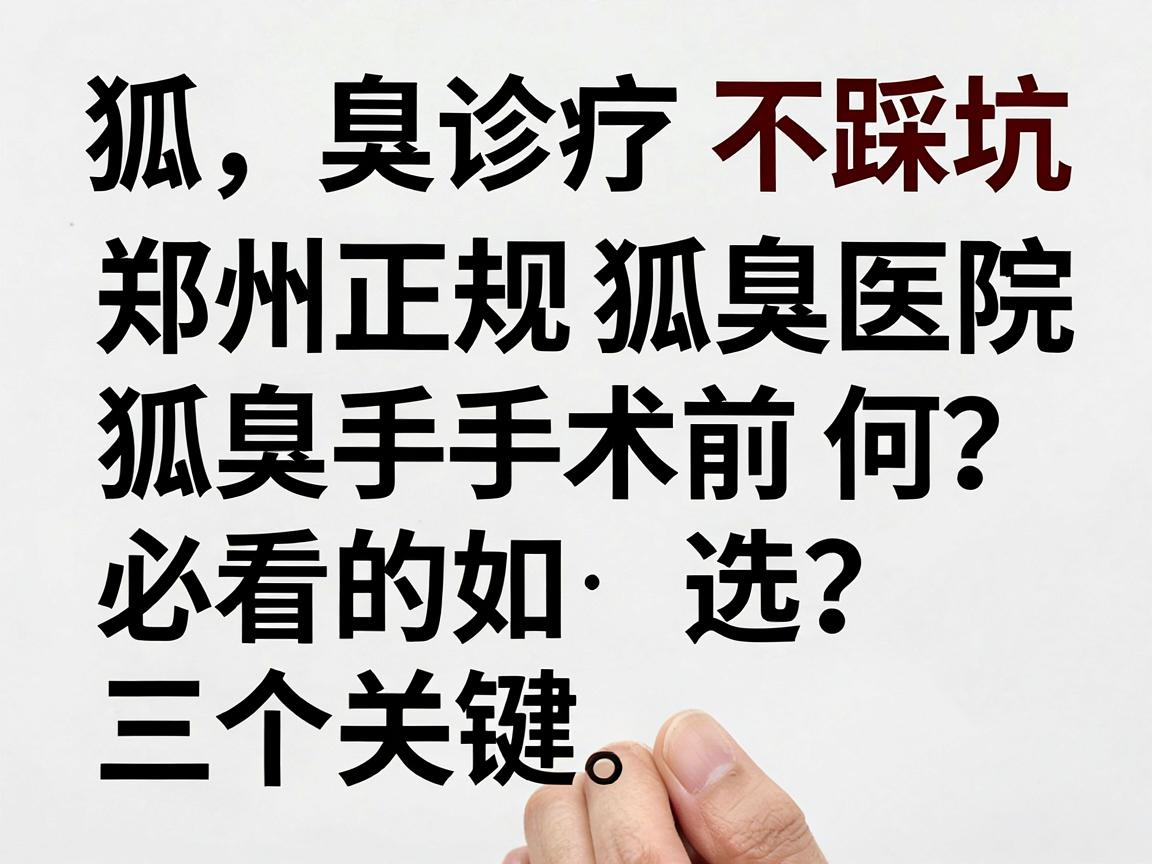 狐臭诊疗不踩坑,郑州正规狐臭医院如何选?狐臭手术前必看的三个关键点 狐臭诊疗不踩坑,郑州正规狐臭医院如何选?狐臭手术前必看的三个关键点
