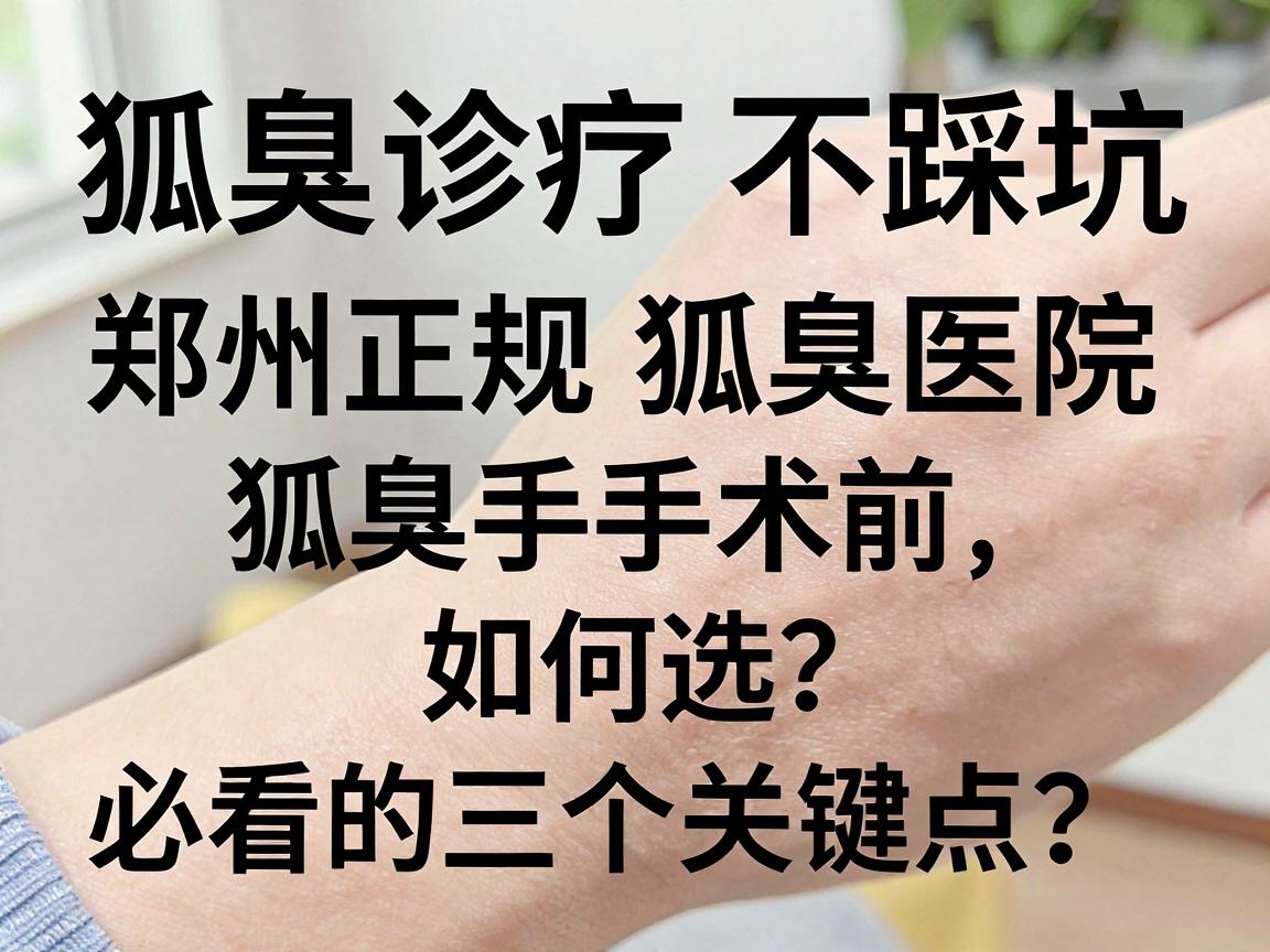 狐臭诊疗不踩坑,郑州正规狐臭医院如何选?狐臭手术前必看的三个关键点 狐臭诊疗不踩坑,郑州正规狐臭医院如何选?狐臭手术前必看的三个关键点