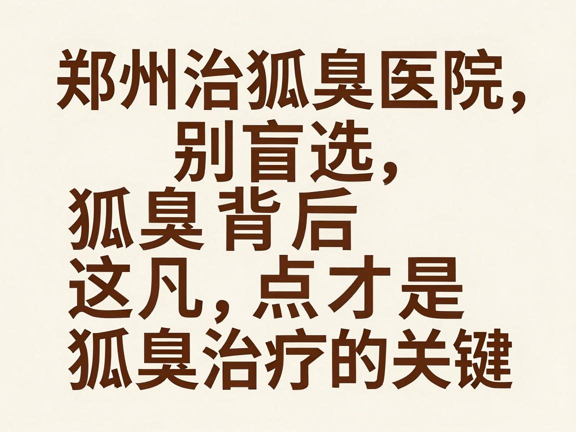 狐臭治疗别盲选,郑州治狐臭医院排名背后,这几点才是狐臭治疗的关键 狐臭治疗别盲选,郑州治狐臭医院排名背后,这几点才是狐臭治疗的关键