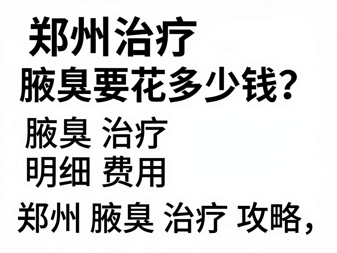 郑州治疗腋臭要花多少钱？腋臭治疗费用明细，郑州腋臭治疗攻略