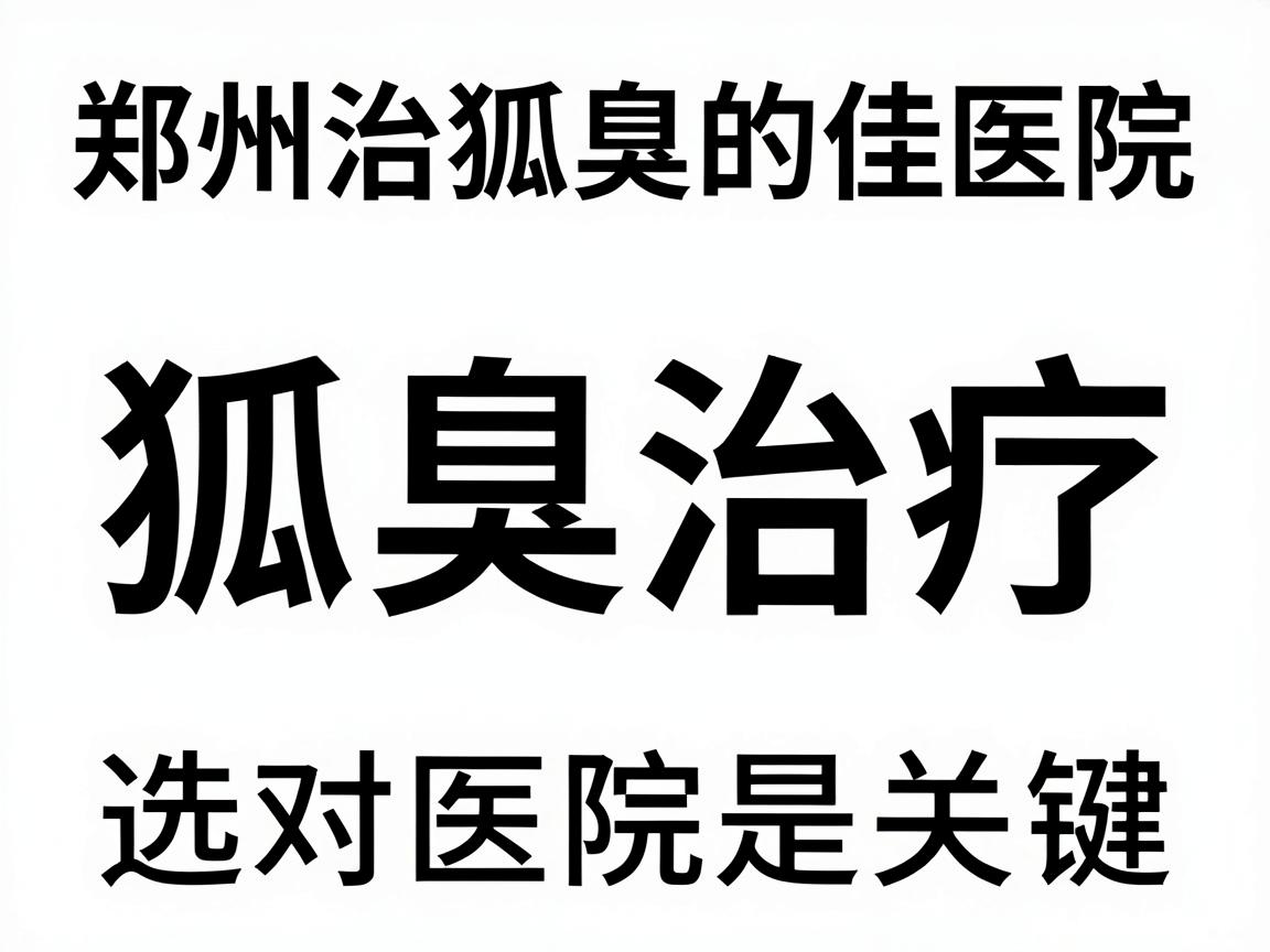 郑州治狐臭的佳医院排名，狐臭治疗，选对医院是关键
