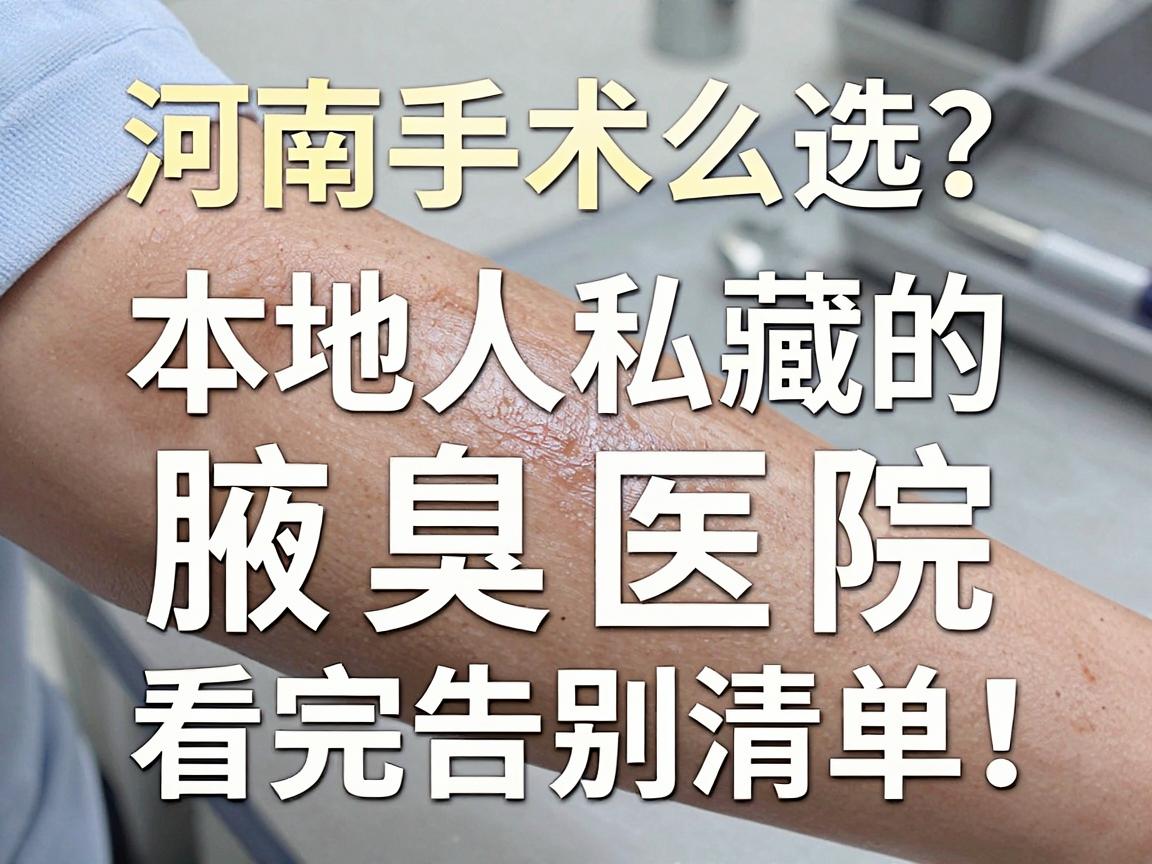 河南腋臭手术医院怎么选？本地人私藏的河南腋臭医院清单，看完告别纠结