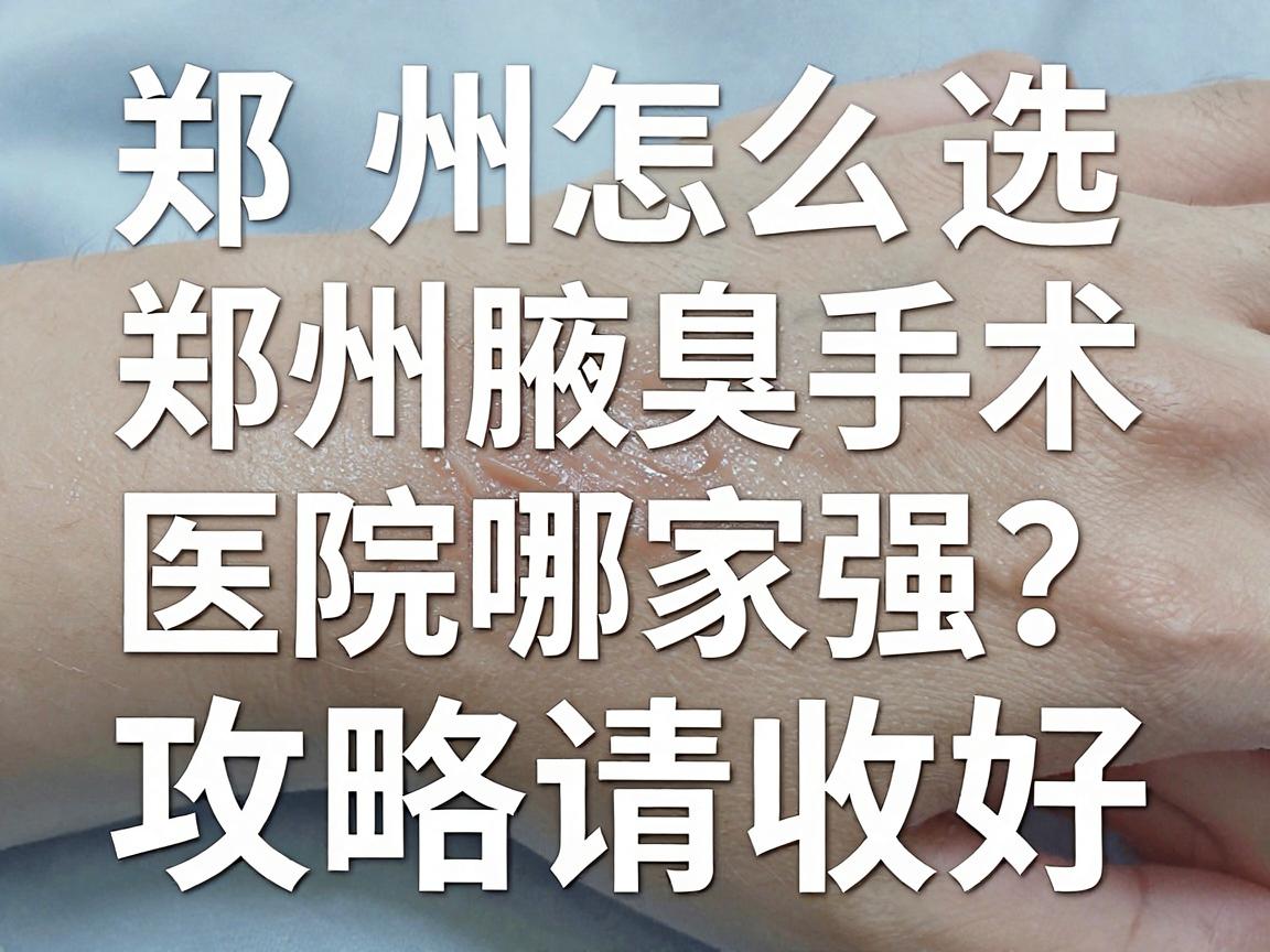 郑州腋臭手术医院怎么选？郑州腋臭手术医院哪家强？这份攻略请收好