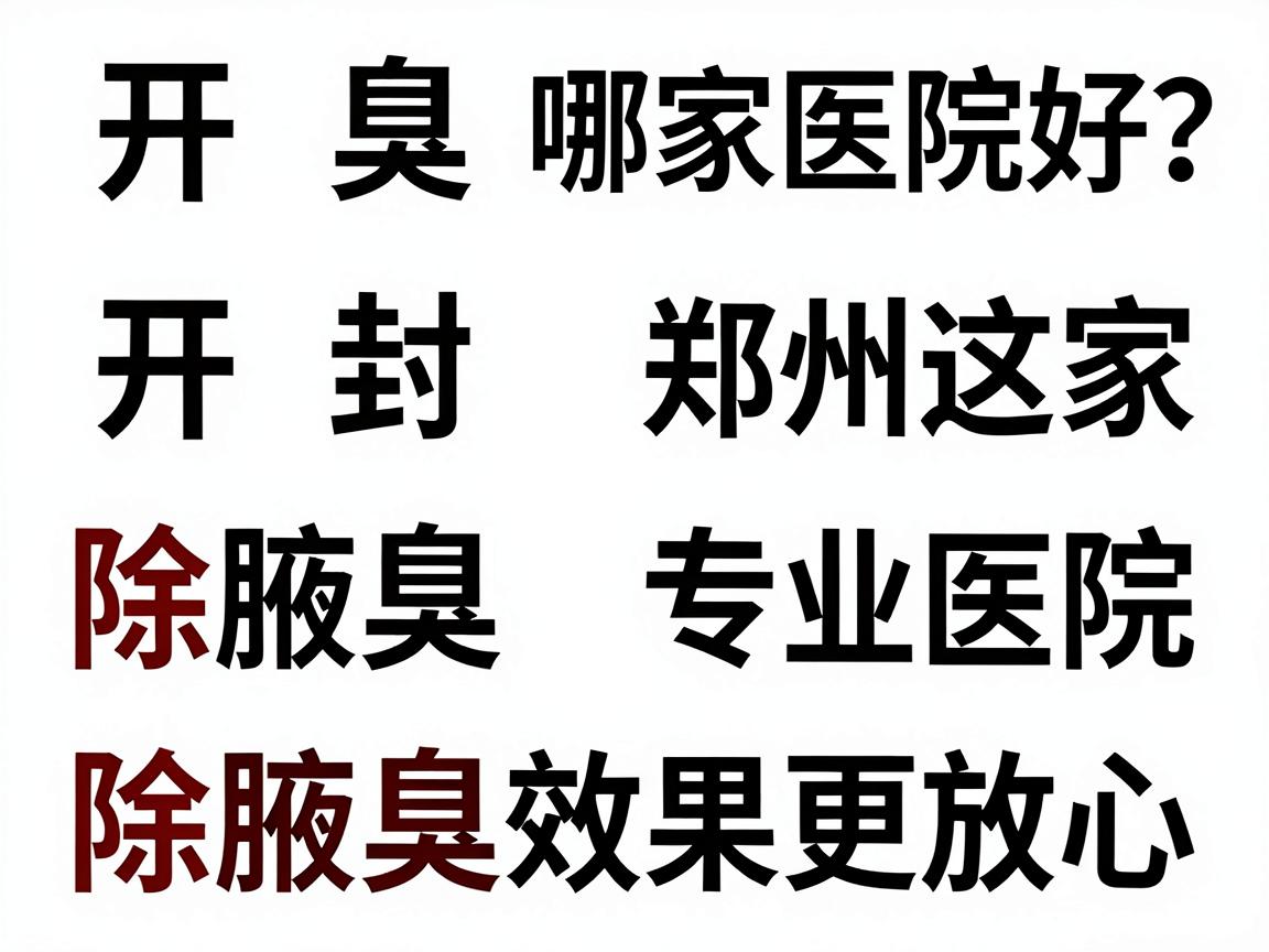 开封除腋臭哪家医院好？对比郑州这家专业医院，除腋臭效果更放心