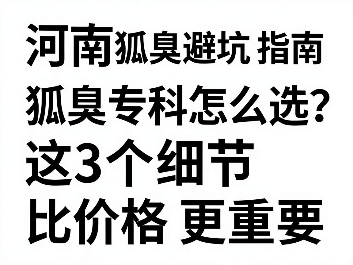 河南狐臭专科避坑指南,狐臭专科怎么选?河南狐臭专科的这3个细节,比价格更重要 河南狐臭专科避坑指南,狐臭专科怎么选?河南狐臭专科的这3个细节,比价格更重要