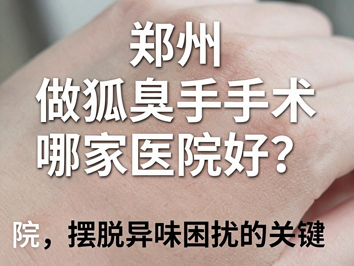 郑州做狐臭手术哪家医院好?选对医院,摆脱异味困扰的关键一步 郑州做狐臭手术哪家医院好?选对医院,摆脱异味困扰的关键一步
