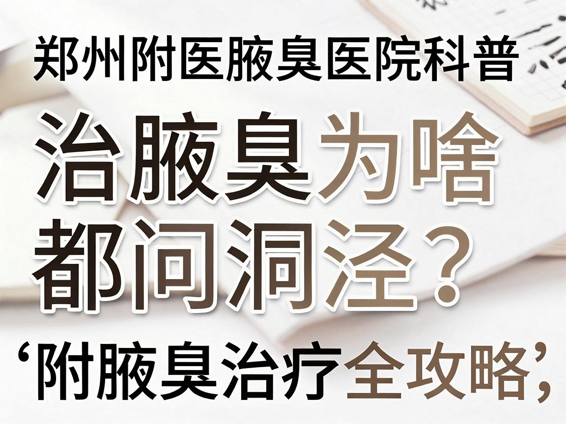 郑州附医腋臭医院科普，治腋臭为啥都问洞泾？看完这篇选医院不踩坑，附腋臭治疗全攻略