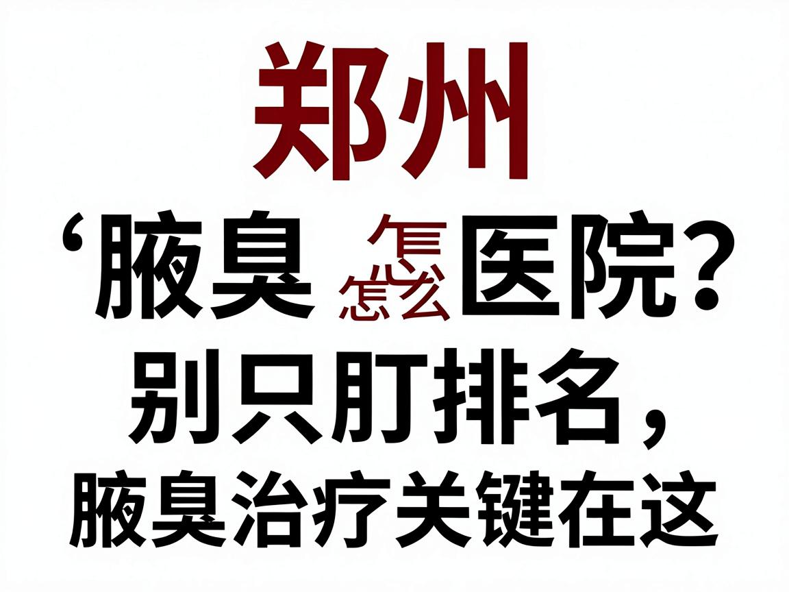 郑州腋臭医院排名怎么看？别只盯排名，腋臭治疗关键在这三点