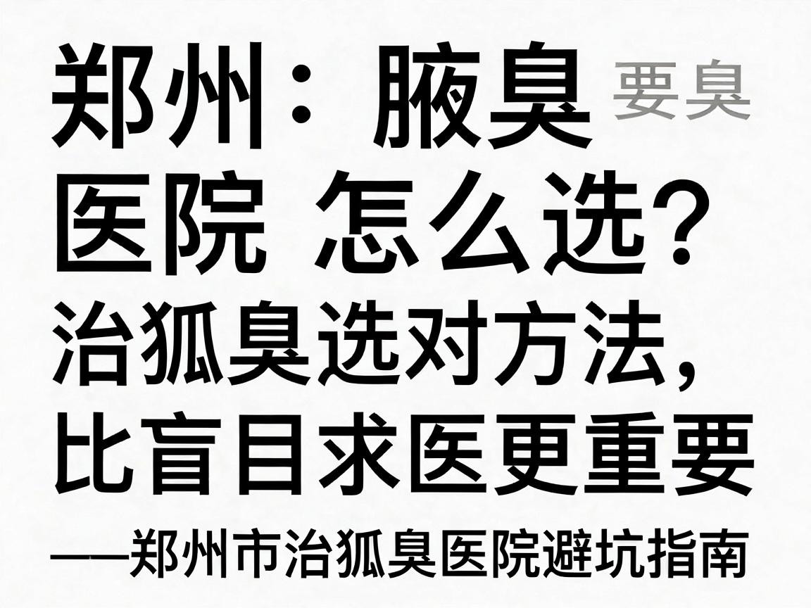郑州腋臭医院怎么选?治狐臭选对方法,比盲目求医更重要—郑州市治狐臭医院避坑指南 郑州腋臭医院怎么选?治狐臭选对方法,比盲目求医更重要—郑州市治狐臭医院避坑指南