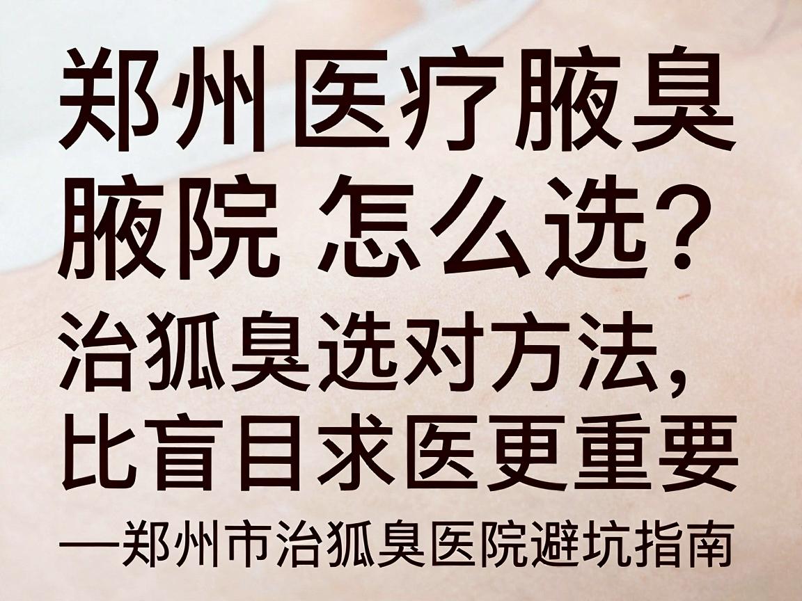 郑州腋臭医院怎么选?治狐臭选对方法,比盲目求医更重要—郑州市治狐臭医院避坑指南 郑州腋臭医院怎么选?治狐臭选对方法,比盲目求医更重要—郑州市治狐臭医院避坑指南