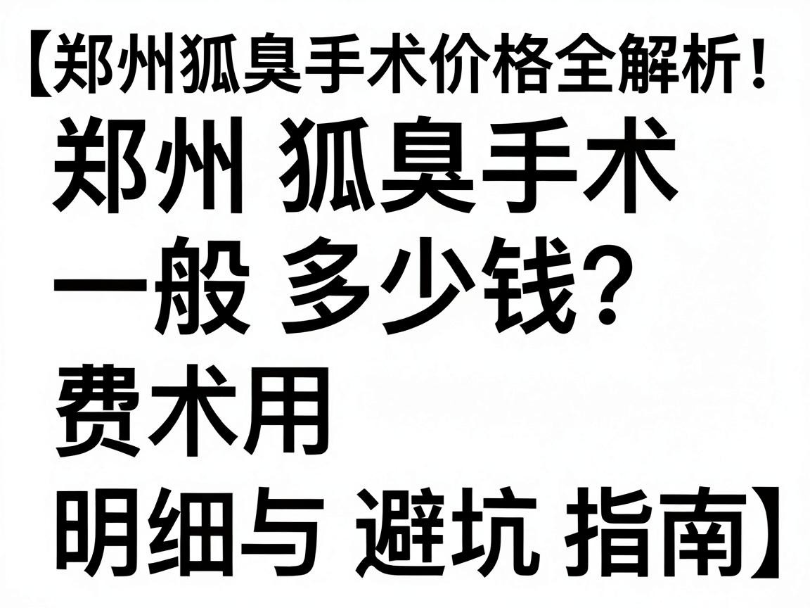 郑州去狐臭手术一般多少钱?手术费用明细与避坑指南(郑州狐臭手术价格全解析) 郑州去狐臭手术一般多少钱?手术费用明细与避坑指南(郑州狐臭手术价格全解析)