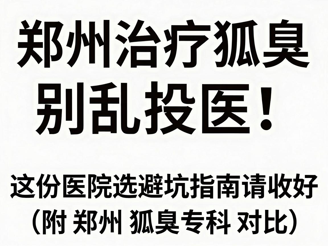 郑州治疗狐臭,别乱投医!这份医院选择避坑指南请收好(附郑州狐臭专科对比) 郑州治疗狐臭,别乱投医!这份医院选择避坑指南请收好(附郑州狐臭专科对比)