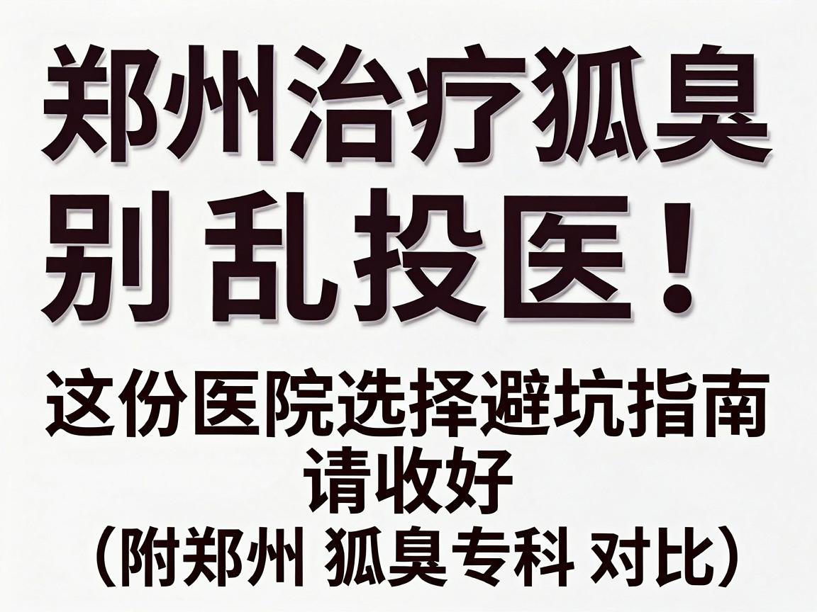 郑州治疗狐臭,别乱投医!这份医院选择避坑指南请收好(附郑州狐臭专科对比) 郑州治疗狐臭,别乱投医!这份医院选择避坑指南请收好(附郑州狐臭专科对比)