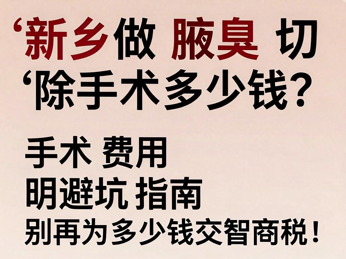 新乡做腋臭切除手术多少钱?手术费用明细与避坑指南,别再为多少钱交智商税 新乡做腋臭切除手术多少钱?手术费用明细与避坑指南,别再为多少钱交智商税