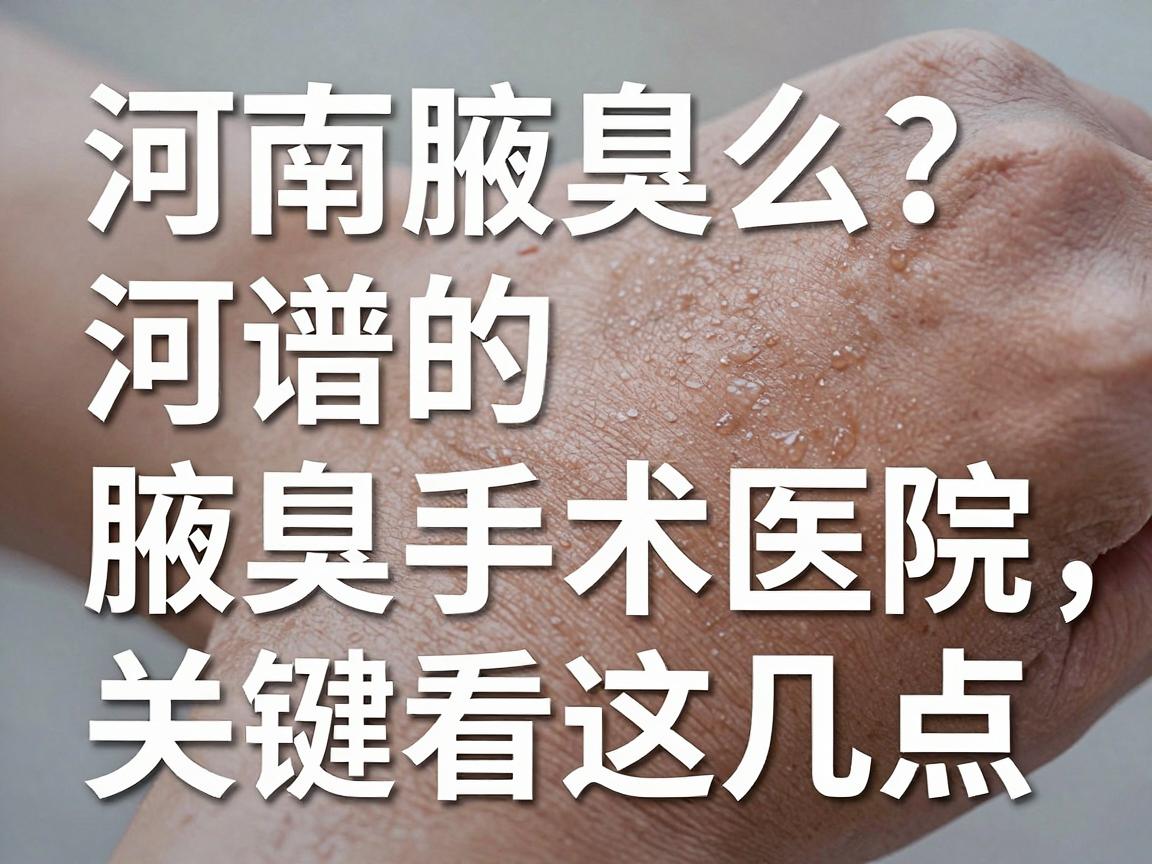 河南腋臭手术医院怎么选?靠谱的河南腋臭手术医院,关键看这几点 河南腋臭手术医院怎么选?靠谱的河南腋臭手术医院,关键看这几点