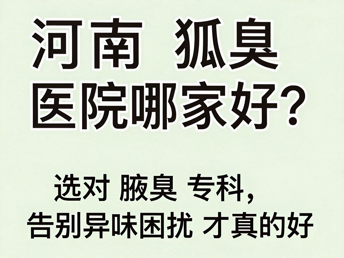 河南狐臭医院哪家好?选对腋臭专科,告别异味困扰才真的好 河南狐臭医院哪家好?选对腋臭专科,告别异味困扰才真的好