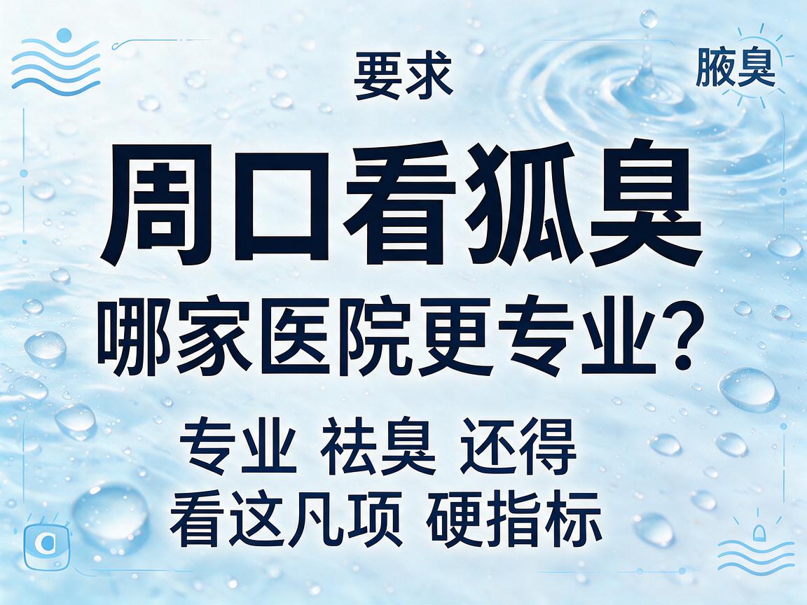 周口看狐臭,哪家医院更专业?专业祛臭还得看这几项硬指标 周口看狐臭,哪家医院更专业?专业祛臭还得看这几项硬指标