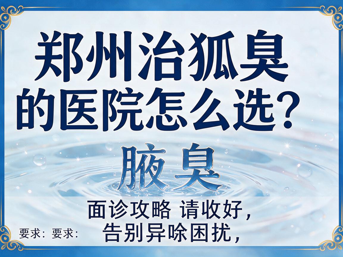 郑州治狐臭的医院怎么选?这份郑州狐臭医院面诊攻略请收好,告别异味困扰 郑州治狐臭的医院怎么选?这份郑州狐臭医院面诊攻略请收好,告别异味困扰