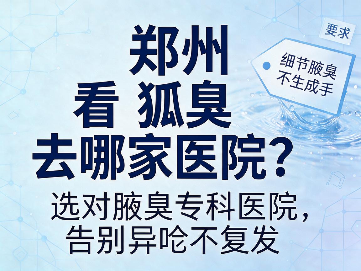 郑州看狐臭去哪家医院？选对腋臭专科医院，告别异味不复发