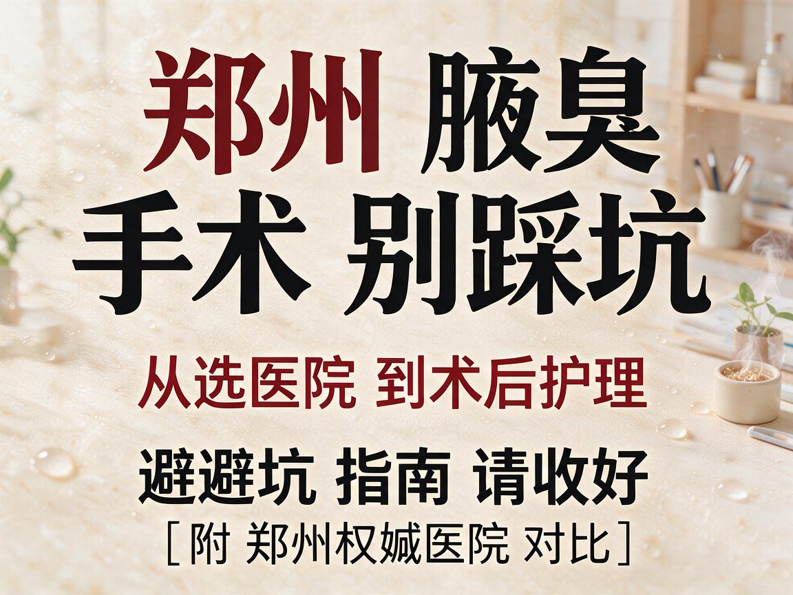 郑州腋臭手术别踩坑,从选医院到术后护理,这份避坑指南请收好(附郑州权威医院对比) 郑州腋臭手术别踩坑,从选医院到术后护理,这份避坑指南请收好(附郑州权威医院对比)