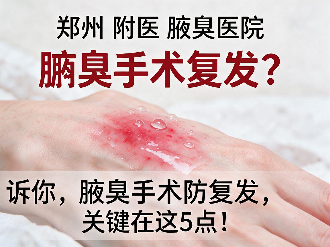 腋臭手术复发？郑州附医腋臭医院告诉你，腋臭手术防复发，关键在这5点！