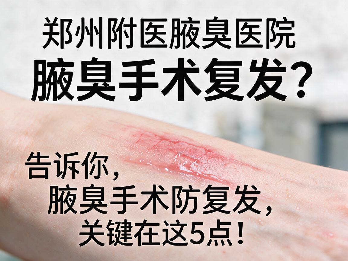 腋臭手术复发？郑州附医腋臭医院告诉你，腋臭手术防复发，关键在这5点！