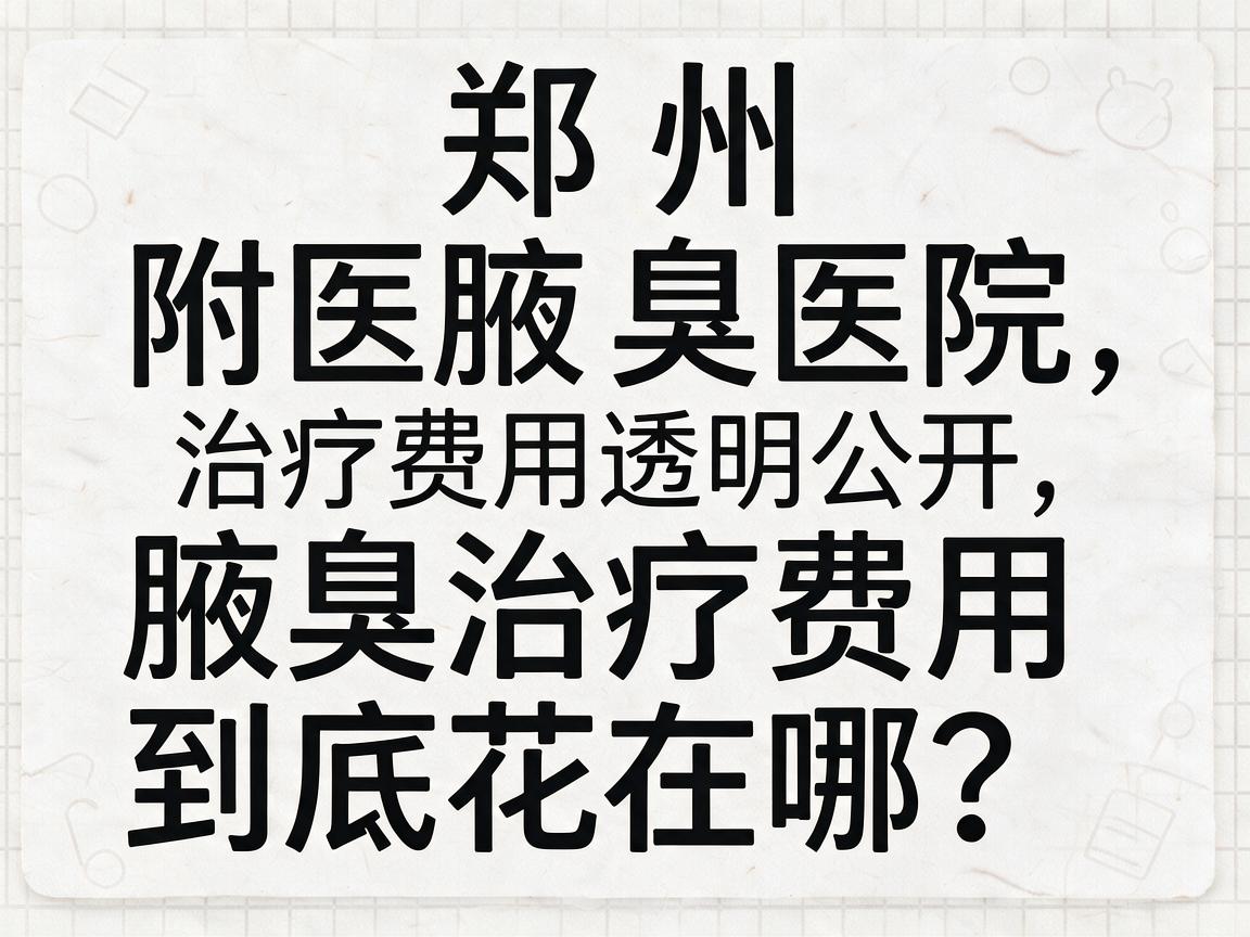 郑州附医腋臭医院治疗费用透明公开，腋臭治疗费用到底花在哪？