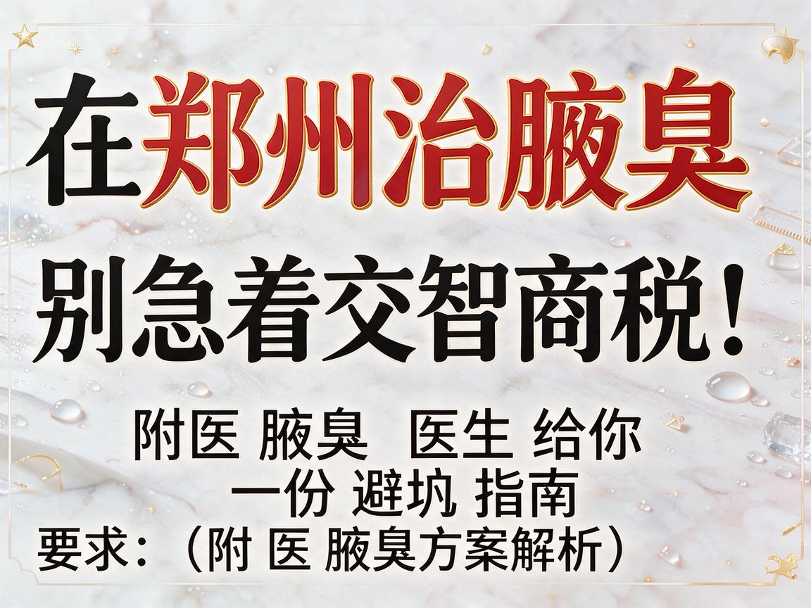 在郑州治腋臭,别急着交智商税!附医腋臭医生给你一份避坑指南(附医腋臭方案解析) 在郑州治腋臭,别急着交智商税!附医腋臭医生给你一份避坑指南(附医腋臭方案解析)