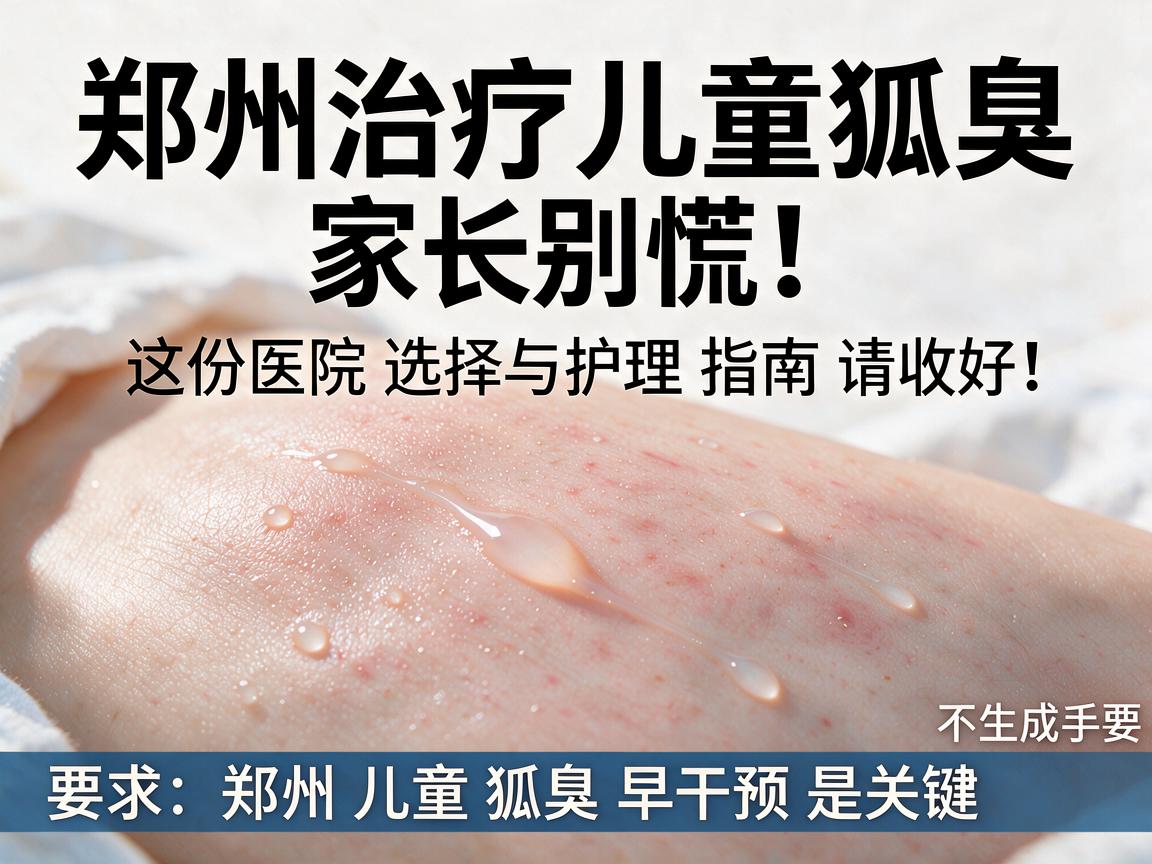 郑州治疗儿童狐臭，家长别慌！这份医院选择与护理指南请收好，郑州儿童狐臭早干预是关键