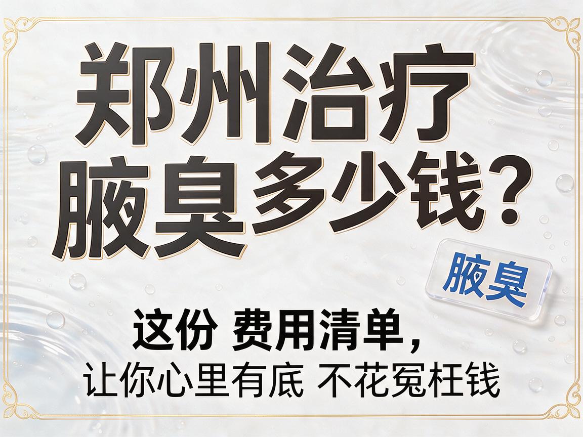 郑州治疗腋臭多少钱?这份费用清单,让你心里有底不花冤枉钱 郑州治疗腋臭多少钱?这份费用清单,让你心里有底不花冤枉钱