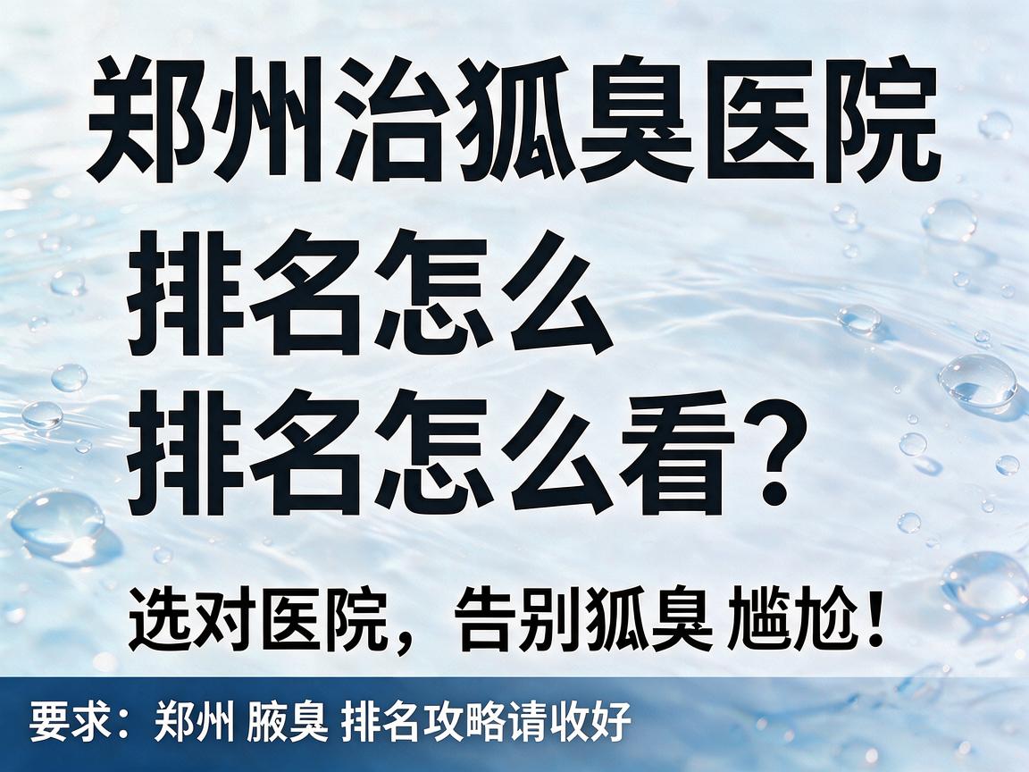 郑州治狐臭医院排名怎么看?选对医院,告别狐臭尴尬,这份郑州腋臭医院排名攻略请收好 郑州治狐臭医院排名怎么看?选对医院,告别狐臭尴尬,这份郑州腋臭医院排名攻略请收好