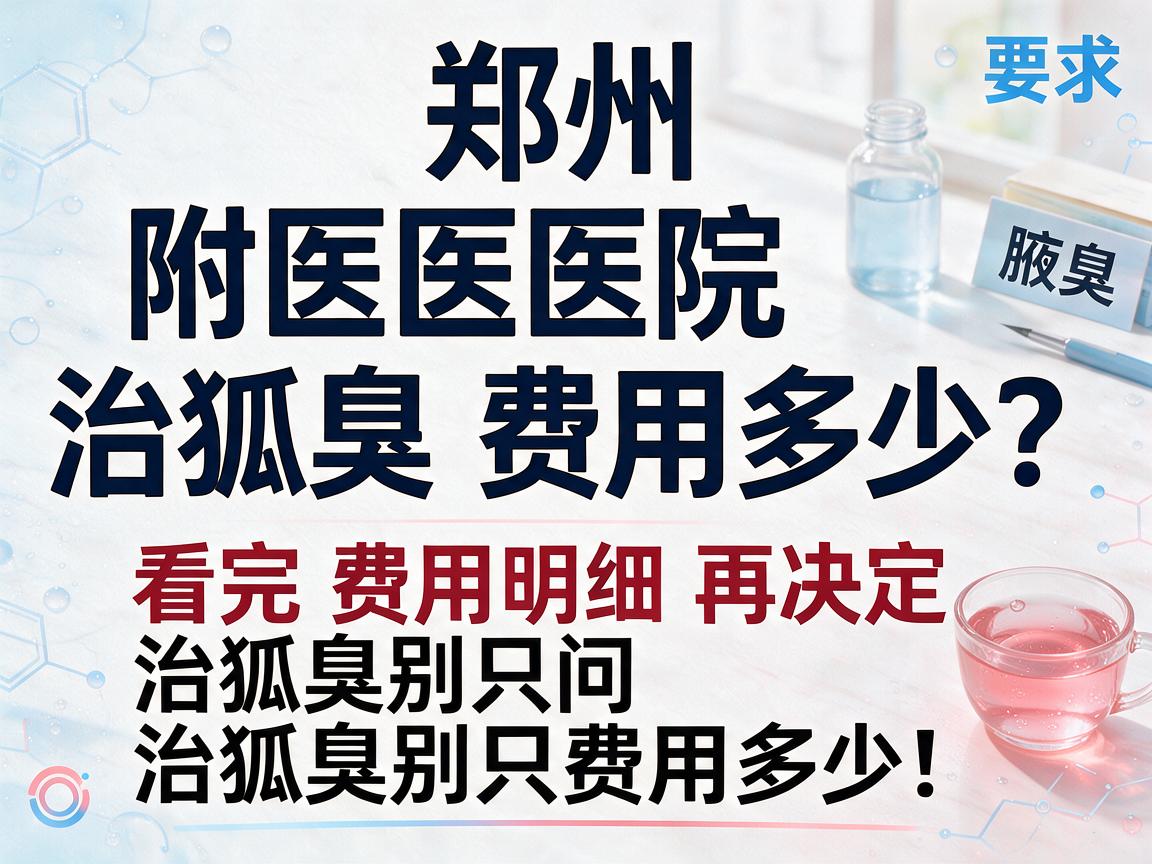 郑州附医医院治狐臭费用多少?看完费用明细再决定,治狐臭别只问治狐臭费用多少! 郑州附医医院治狐臭费用多少?看完费用明细再决定,治狐臭别只问治狐臭费用多少!