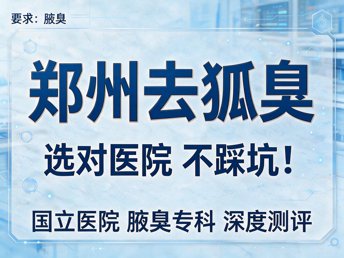 郑州去狐臭,选对医院不踩坑!国立医院腋臭专科深度测评 郑州去狐臭,选对医院不踩坑!国立医院腋臭专科深度测评
