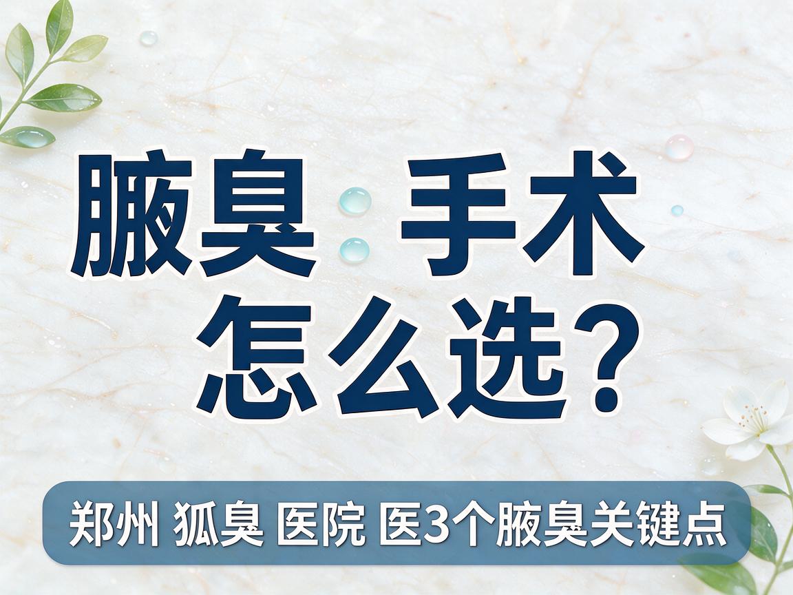 腋臭手术怎么选?郑州狐臭医院医生劝你先搞懂这3个腋臭关键点再决定 腋臭手术怎么选?郑州狐臭医院医生劝你先搞懂这3个腋臭关键点再决定
