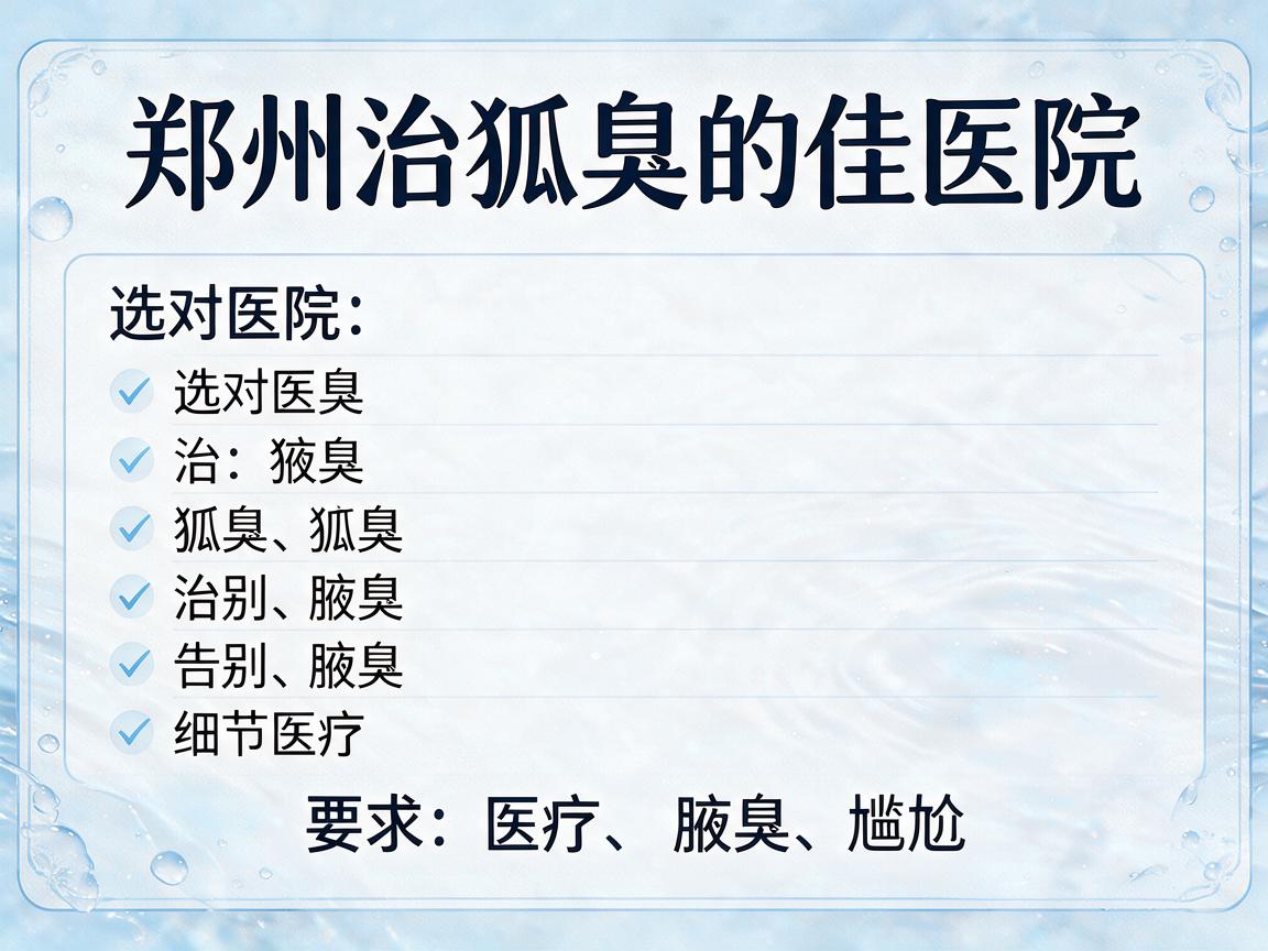 郑州治狐臭的佳医院排名,选对医院治狐臭,告别腋臭尴尬 郑州治狐臭的佳医院排名,选对医院治狐臭,告别腋臭尴尬