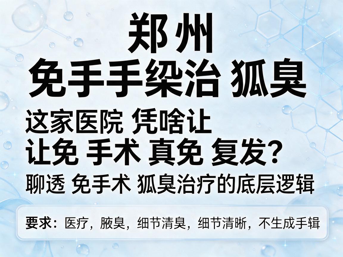 郑州免手术治狐臭,这家医院凭啥让免手术真免复发?聊透免手术狐臭治疗的底层逻辑
开头 郑州免手术治狐臭,这家医院凭啥让免手术真免复发?聊透免手术狐臭治疗的底层逻辑
开头
