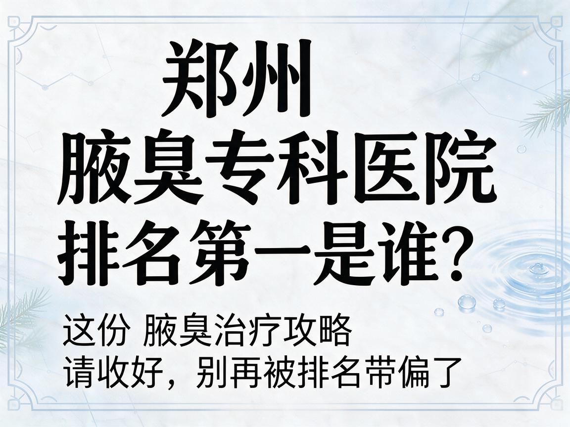 郑州腋臭专科医院排名第一是谁?这份腋臭治疗攻略请收好,别再被排名带偏了 郑州腋臭专科医院排名第一是谁?这份腋臭治疗攻略请收好,别再被排名带偏了
