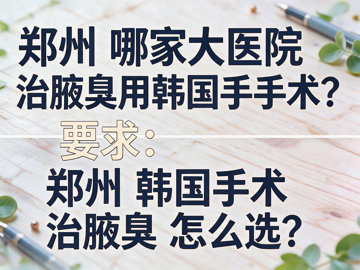 郑州哪家大医院治腋臭用韩国手术?郑州韩国手术治腋臭怎么选? 郑州哪家大医院治腋臭用韩国手术?郑州韩国手术治腋臭怎么选?